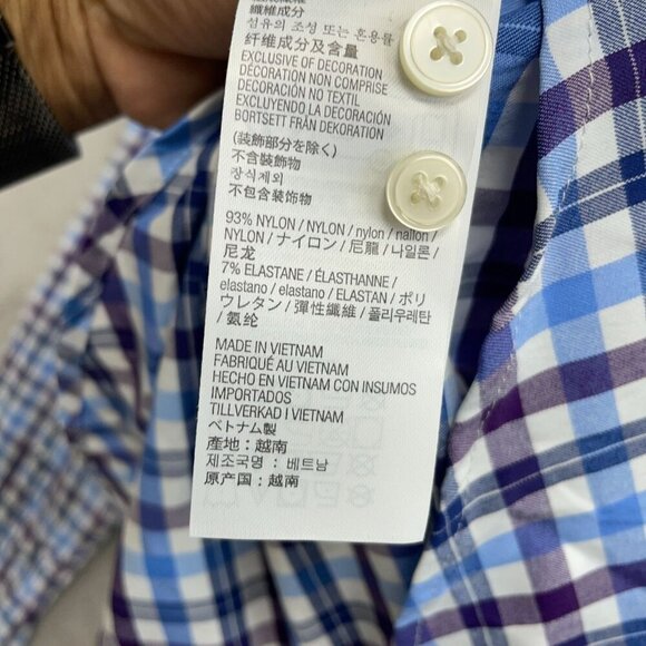 NWOT Kirkland Signature Men's XL 17-17.5 Plaid Button-Up Long Sleeve Shirt - Picture 7 of 8